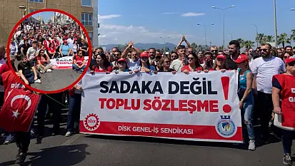 İzmir'de grev ikinci gününde: 'Yüzbinlerle İzmir'i kırmızıya boyayacağız'