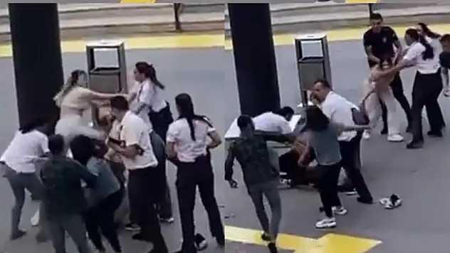 Forum AVM önünde kadınlar arasında tekme tokat kavga