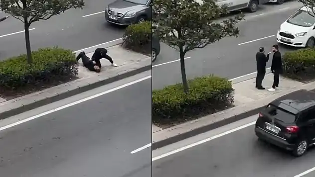 Görüntüler infial yarattı! Oğlunun yumruğuyla yere yığıldı