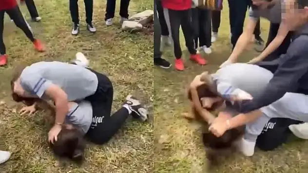 Kan donduran görüntüler: Öğrenciler birbirini darp etti