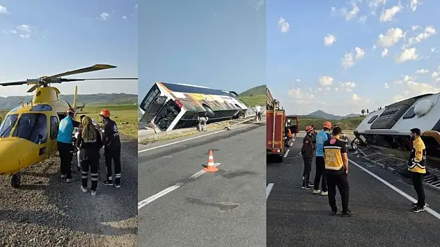 Son dakika! Yolcu otobüsü devrildi: Yaralılar var