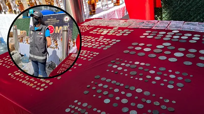 Emniyetten tarihi operasyon: Sahte içki ve binlerce sikke!